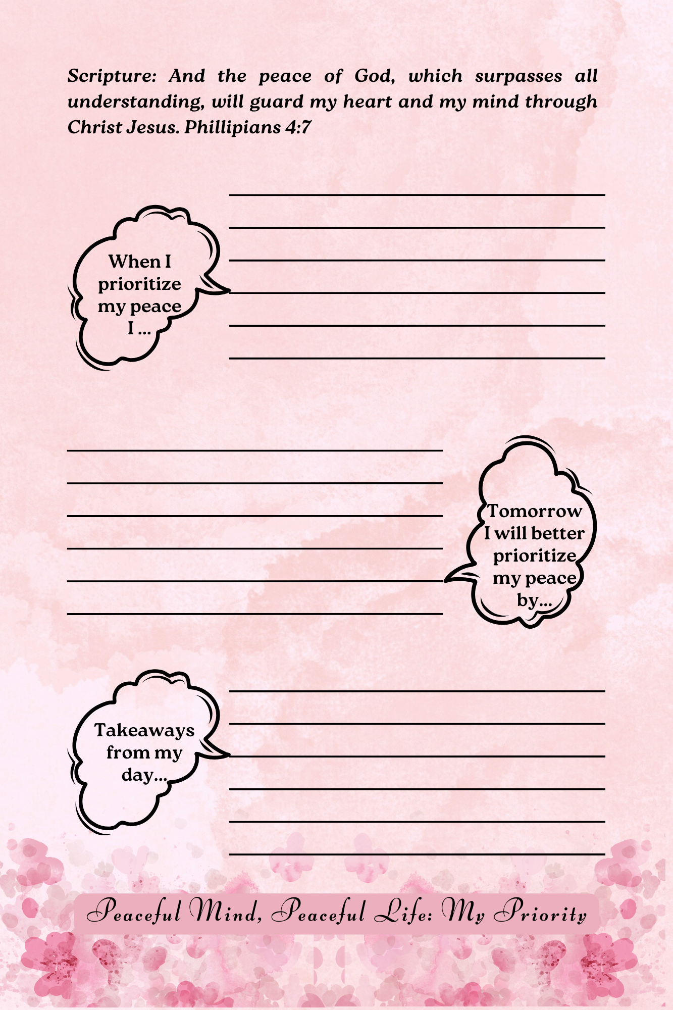 My Peace My Priority Journal