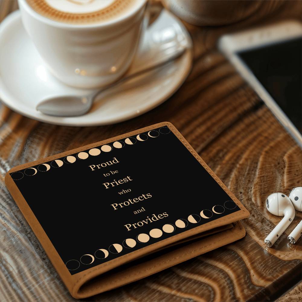 Proud To Be Priest Who Protects and Provides Wallet - Great gift for Father's Day, Birthdays, "Because I Love You" Days or any Celebration.
