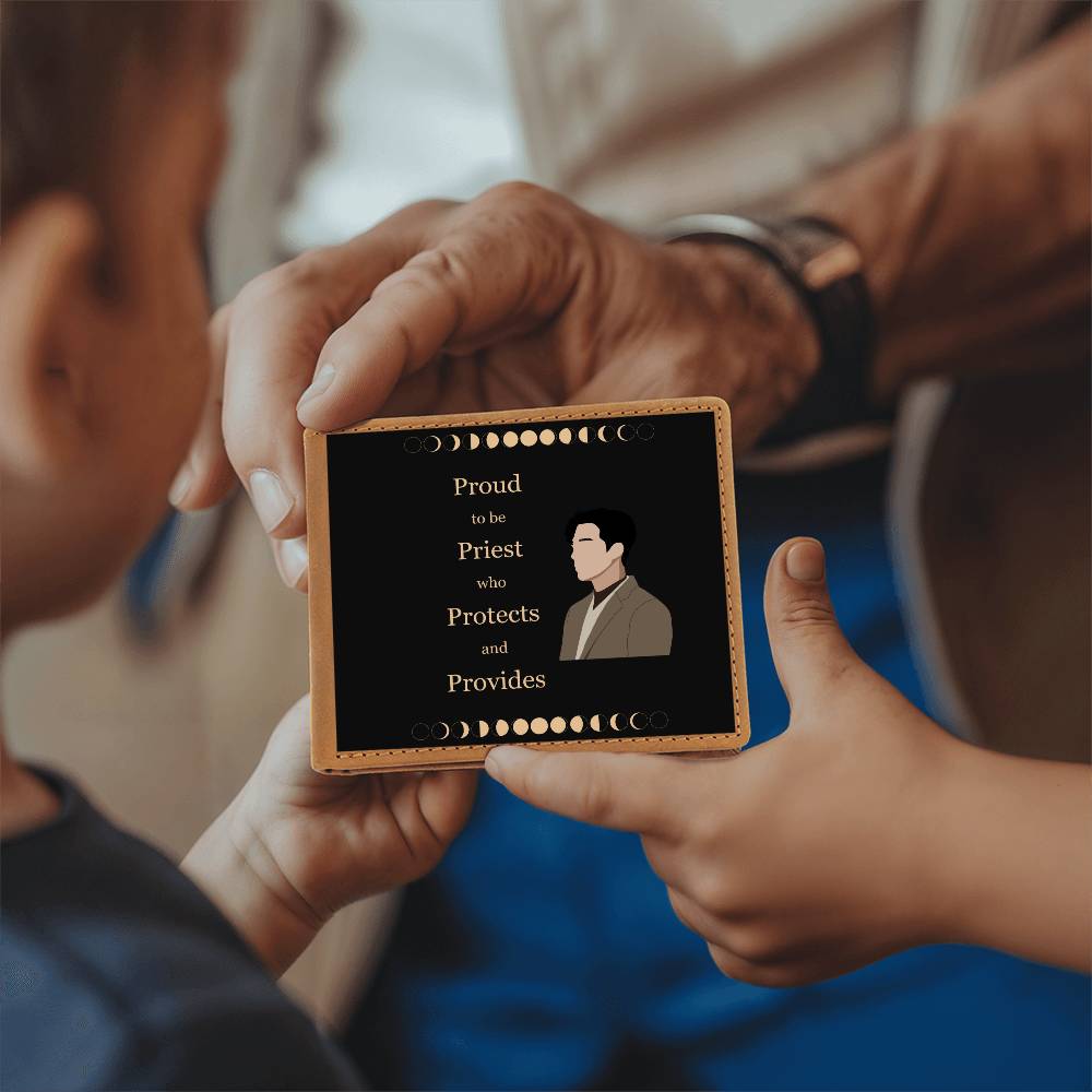 Proud To Be Priest Who Protects and Provides Wallet - Great gift for Father's Day, Birthdays, "Because I Love You" Days or any Celebration