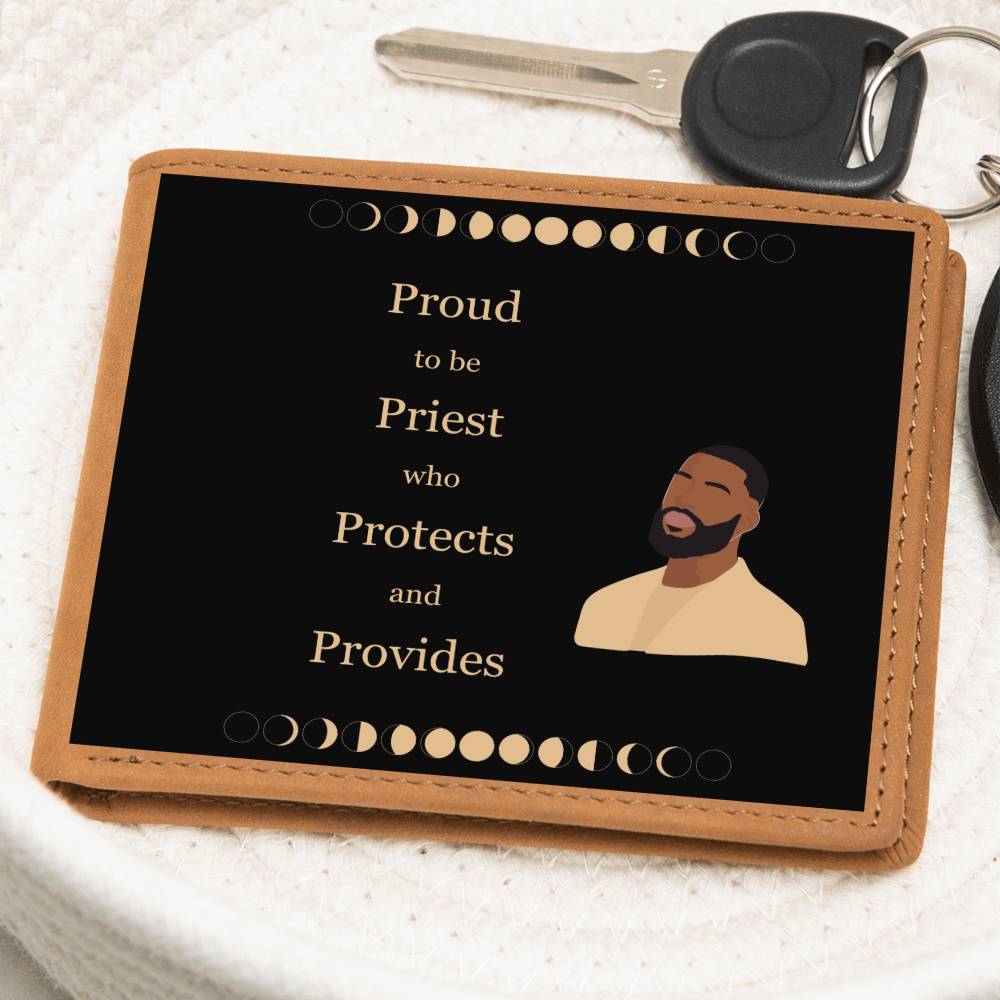 Proud To Be Priest Who Protects and Provides Wallet - Great gift for Father's Day, Birthdays, "Because I Love You" Days