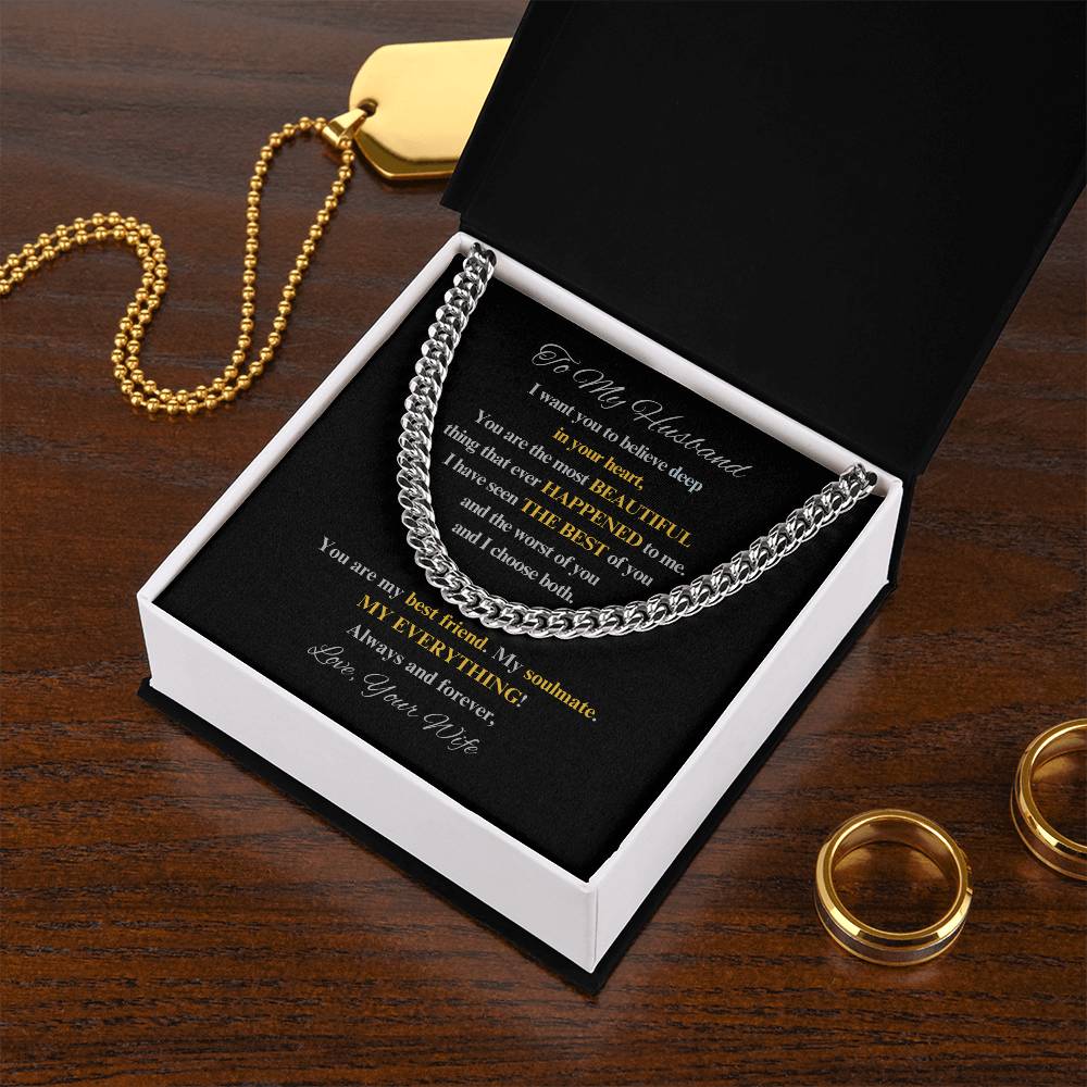 (Order Now) The Best Thing | Husband |Cuban Link Chain