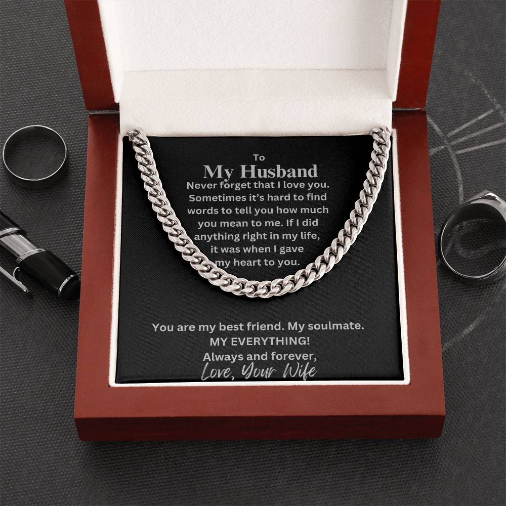(Selling Fast) Never Forget I Love You - Husband - Cuban Link Chain