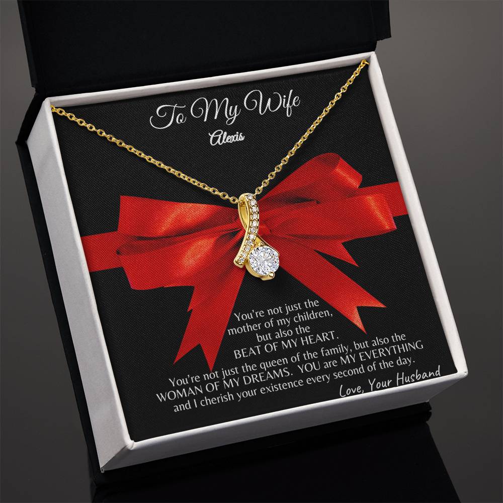 Personalized This Alluring Beauty Necklace To My Wife As A Gift, From Husband, Christmas Gift For Her, Anniversary Gift, Birthday Gift For Wife