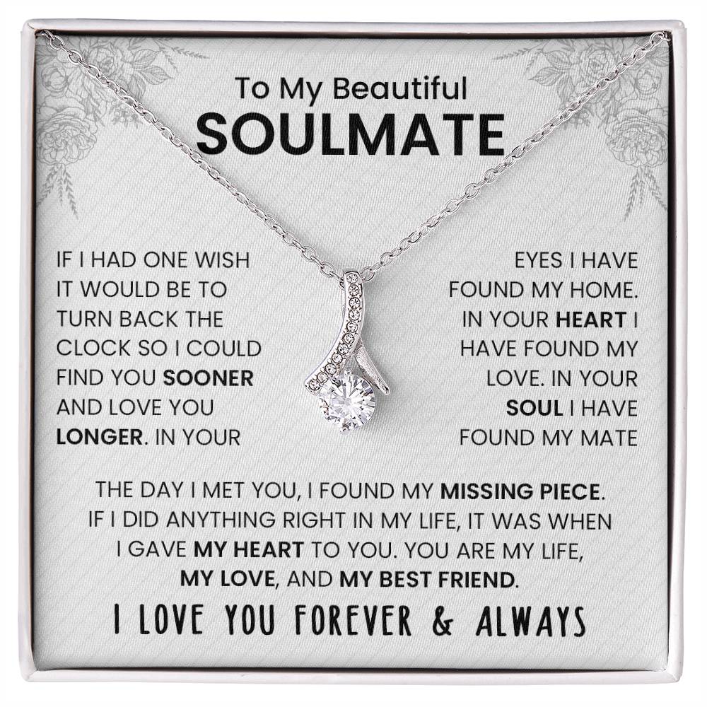To My Beautiful Soulmate | I Love You, Forever & Always - Alluring Beauty Necklace