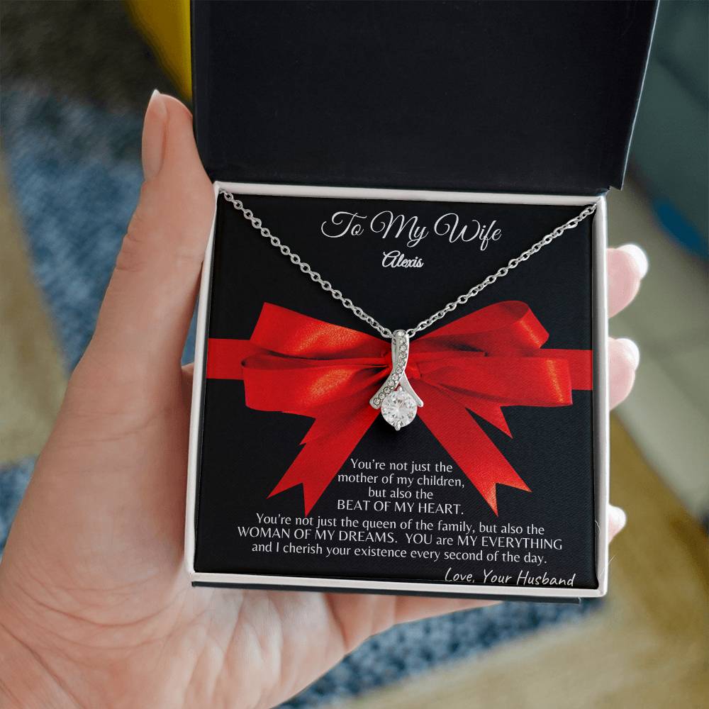 Personalized This Alluring Beauty Necklace To My Wife As A Gift, From Husband, Christmas Gift For Her, Anniversary Gift, Birthday Gift For Wife