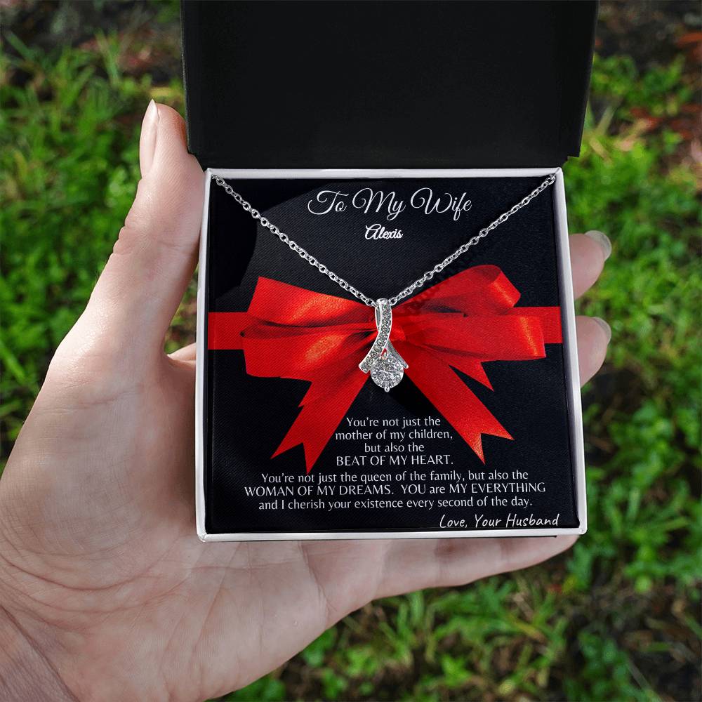 Personalized This Alluring Beauty Necklace To My Wife As A Gift, From Husband, Christmas Gift For Her, Anniversary Gift, Birthday Gift For Wife