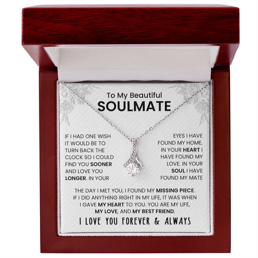 To My Beautiful Soulmate | I Love You, Forever & Always - Alluring Beauty Necklace