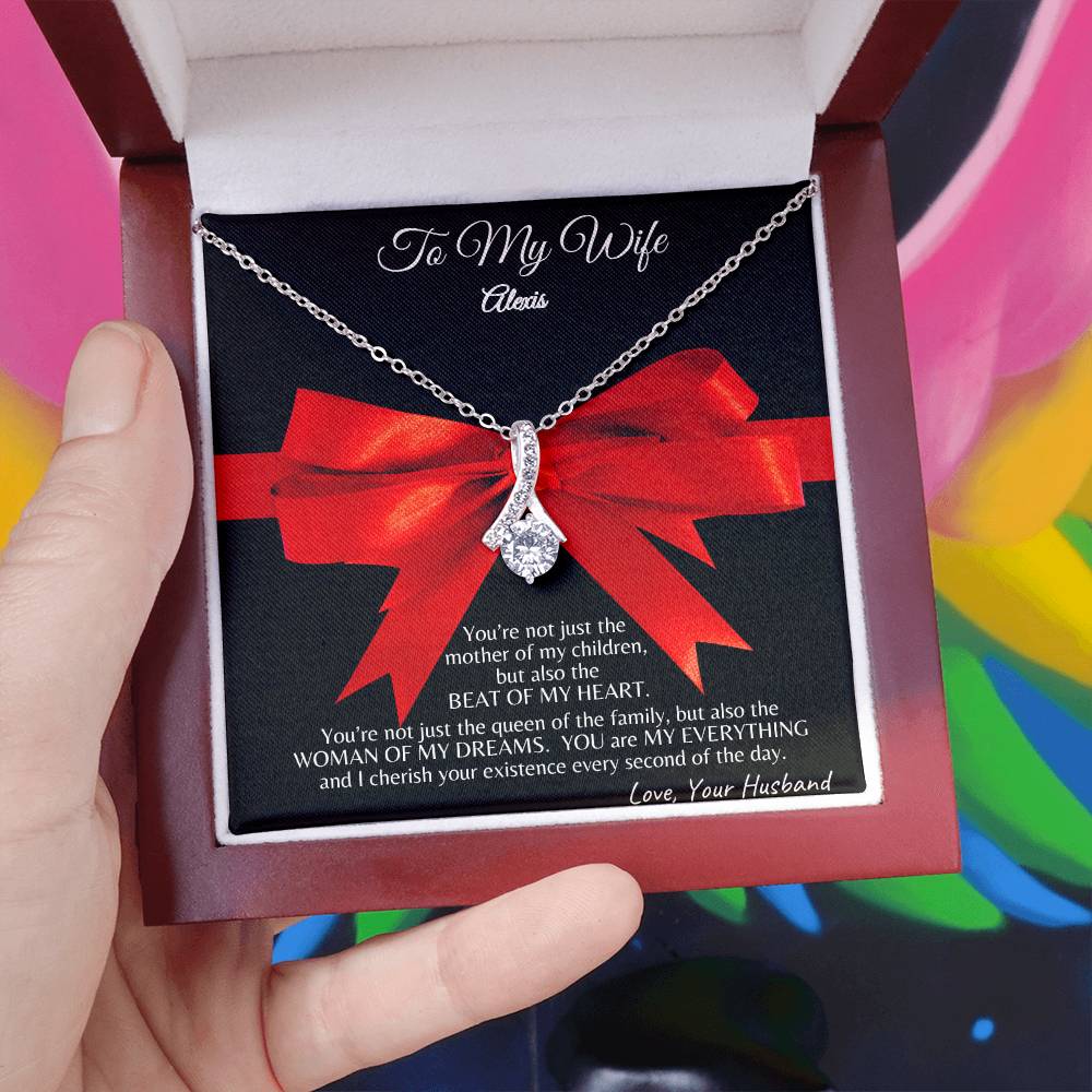 Personalized This Alluring Beauty Necklace To My Wife As A Gift, From Husband, Christmas Gift For Her, Anniversary Gift, Birthday Gift For Wife