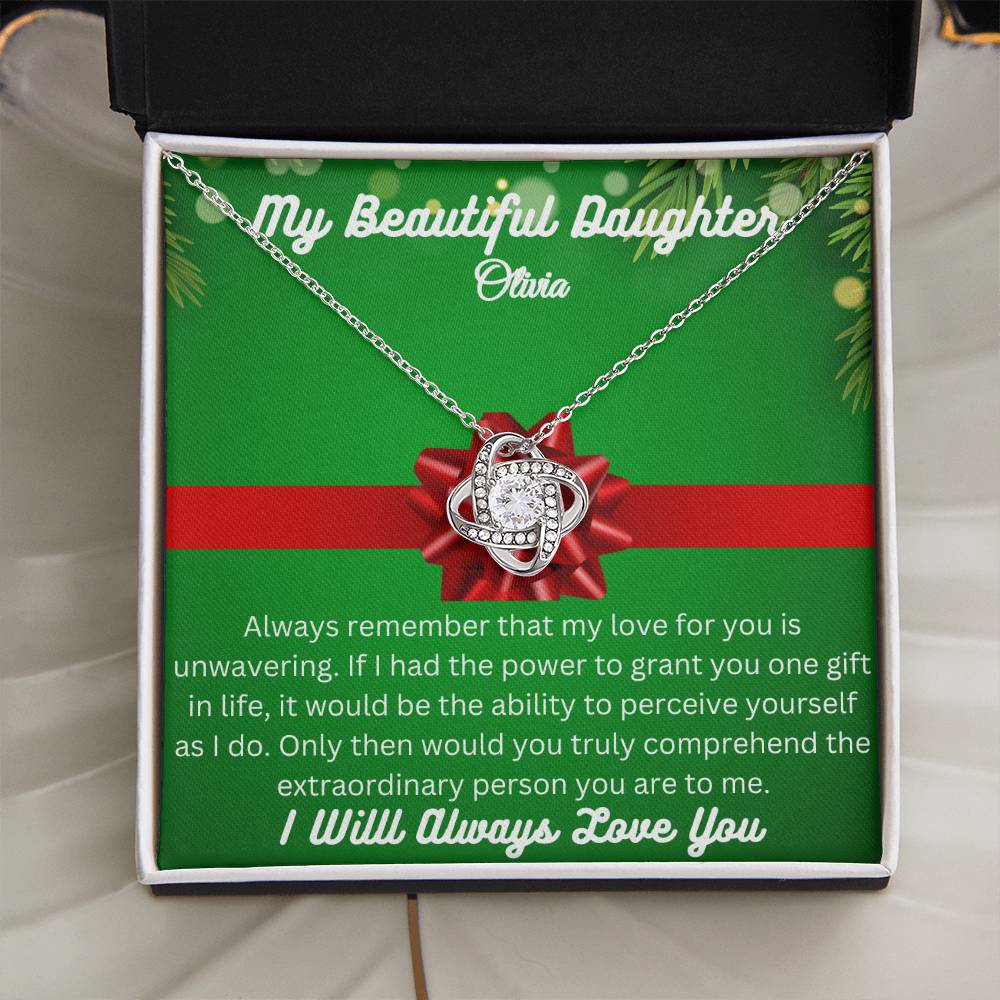 Beautiful Love Knot Necklace To My Darling Daughter - Makes a Special Christmas Gift