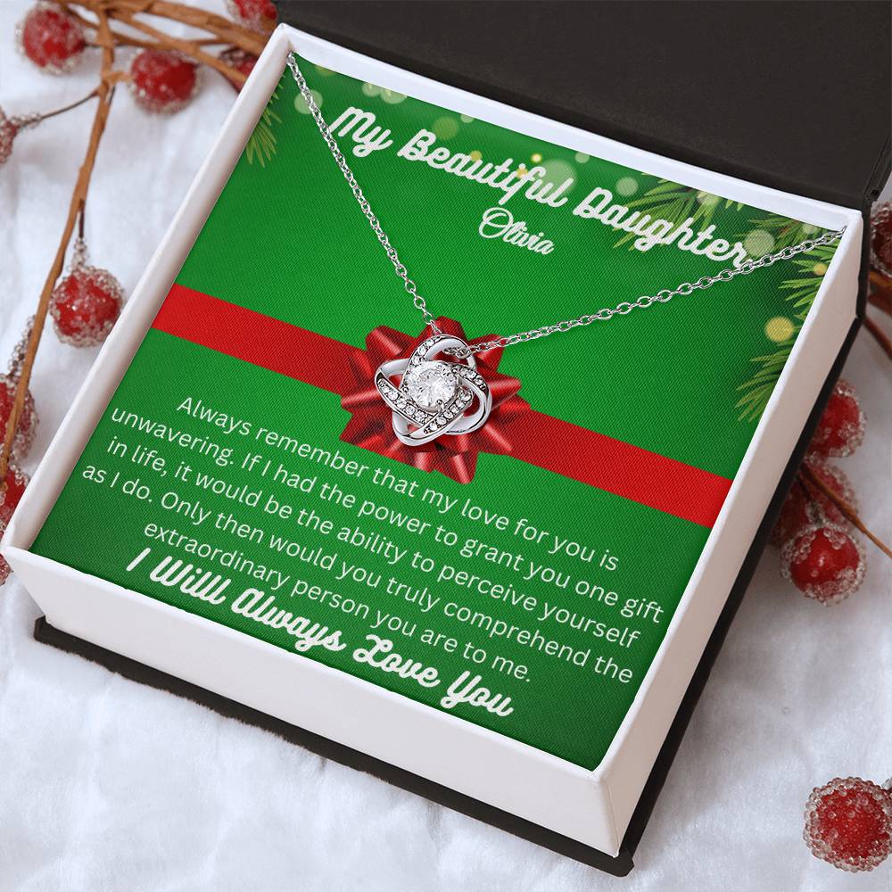 Beautiful Love Knot Necklace To My Darling Daughter - Makes a Special Christmas Gift