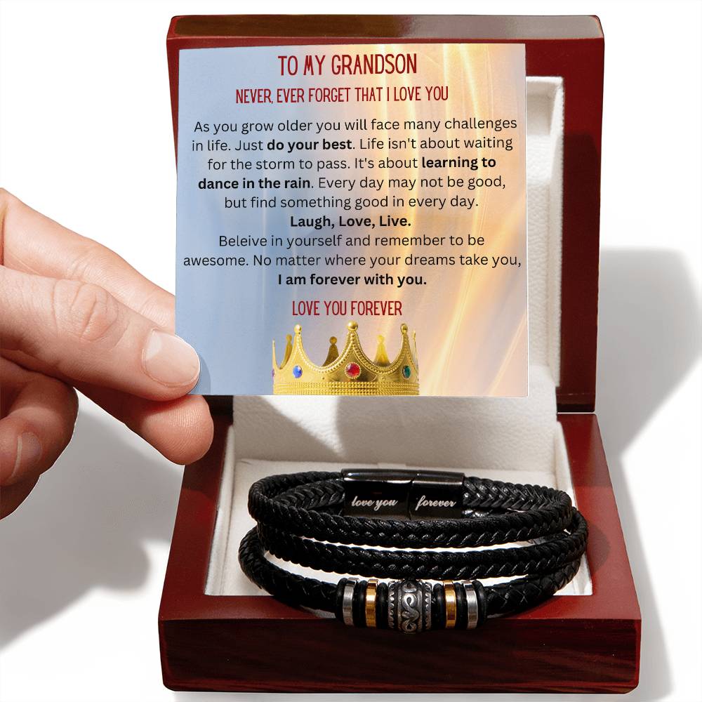 To My Grandson Bracelet, Makes a great gift to celebrate Christmas, graduation, Hanukkah or other celebration