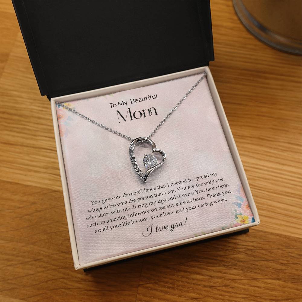 To My Beautiful Mom | I Love You - Forever Love Necklace
