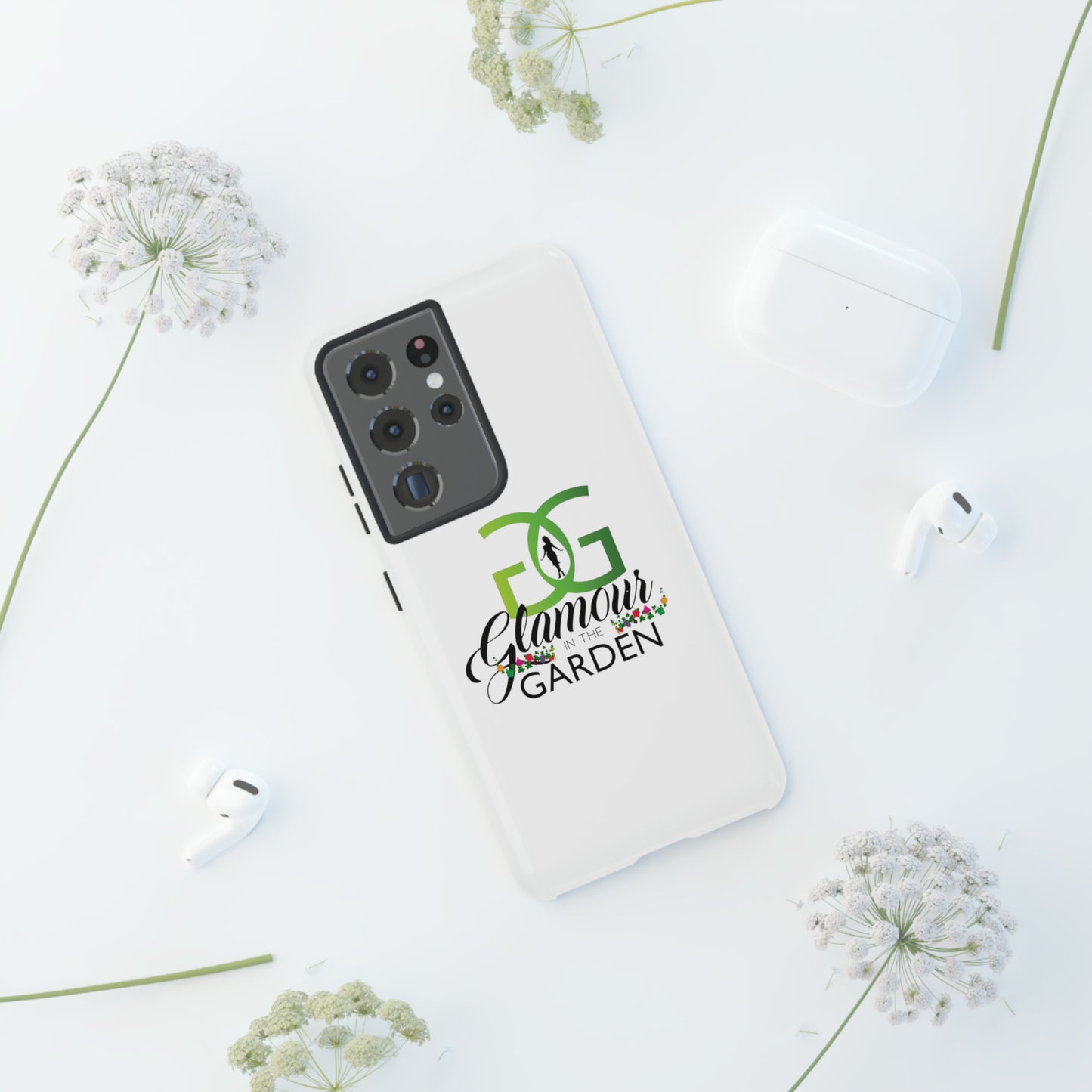 Glamour In The Garden Tough Customizable Phone Cases | Apple iPhone, Samsung Galaxy, and Google Pixel