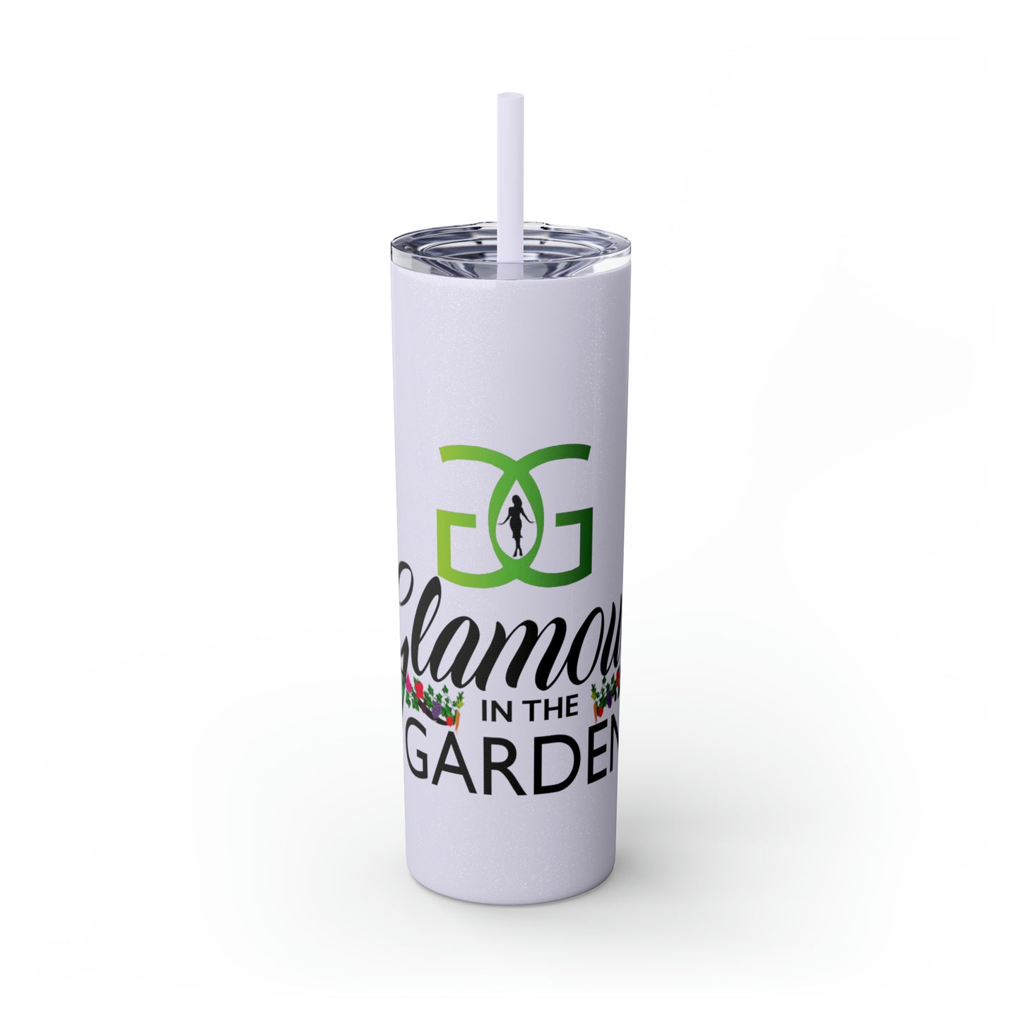 Glamour In The Garden Skinny Tumbler with Straw, 20oz