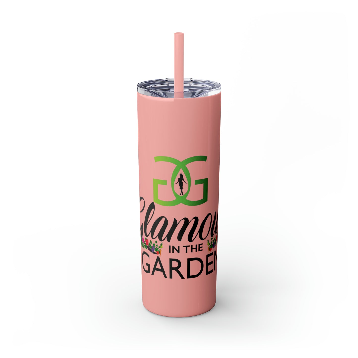 Glamour In The Garden Skinny Tumbler with Straw, 20oz