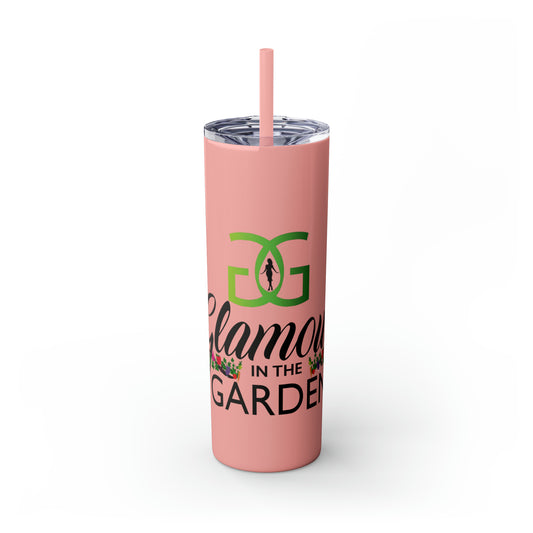 Glamour In The Garden Skinny Tumbler with Straw, 20oz