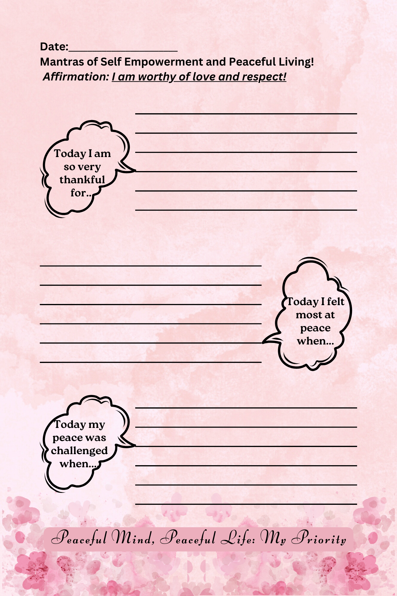 My Peace My Priority Journal