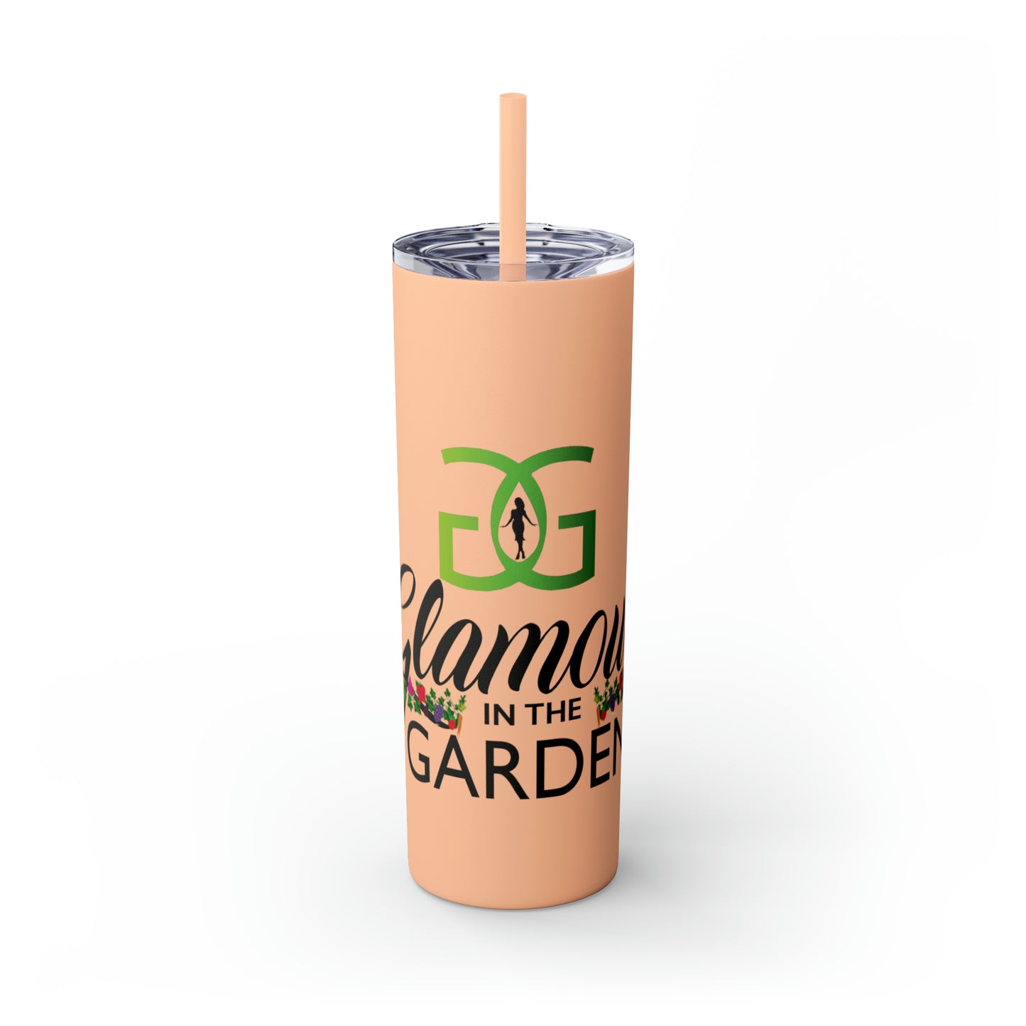 Glamour In The Garden Skinny Tumbler with Straw, 20oz