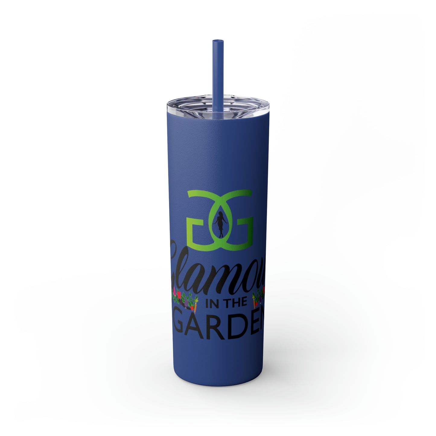 Glamour In The Garden Skinny Tumbler with Straw, 20oz