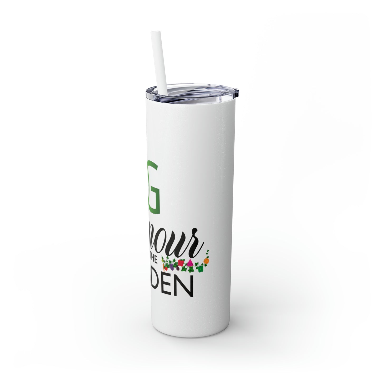 Glamour In The Garden Skinny Tumbler with Straw, 20oz