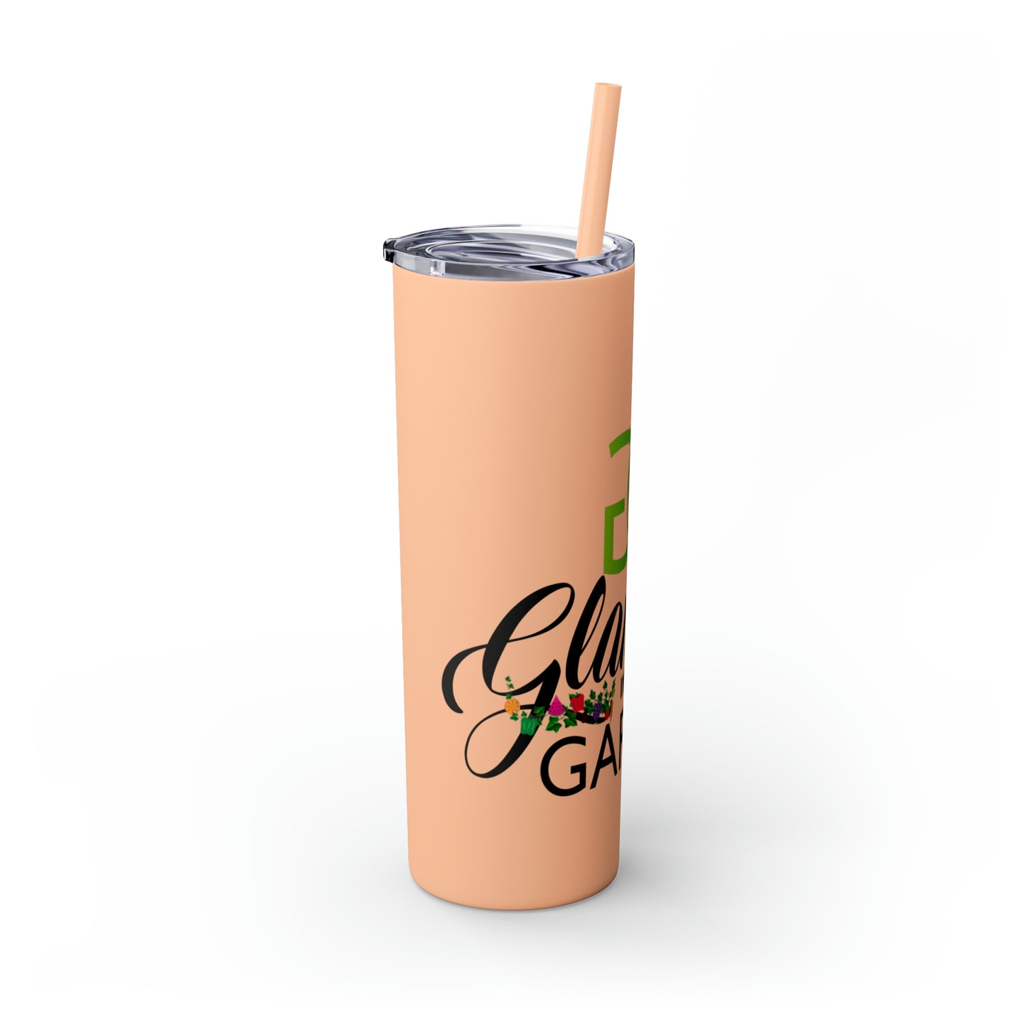 Glamour In The Garden Skinny Tumbler with Straw, 20oz