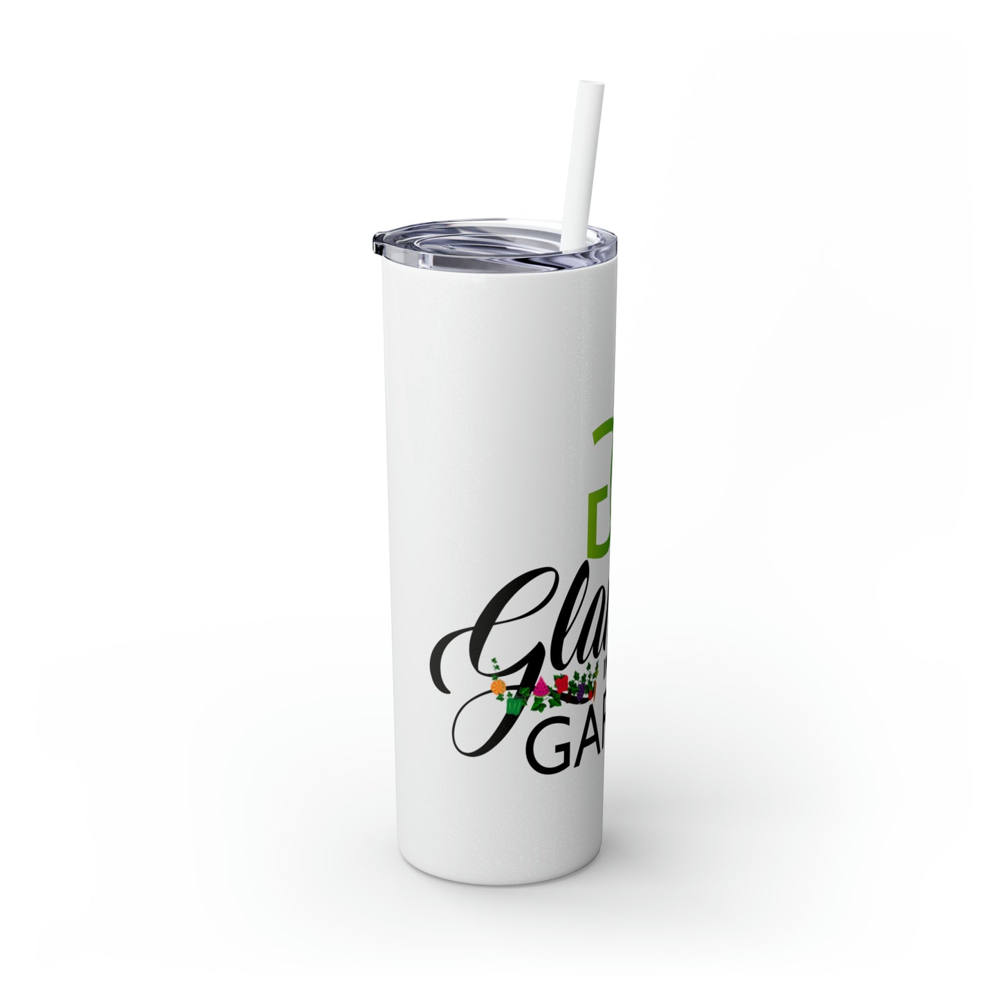 Glamour In The Garden Skinny Tumbler with Straw, 20oz