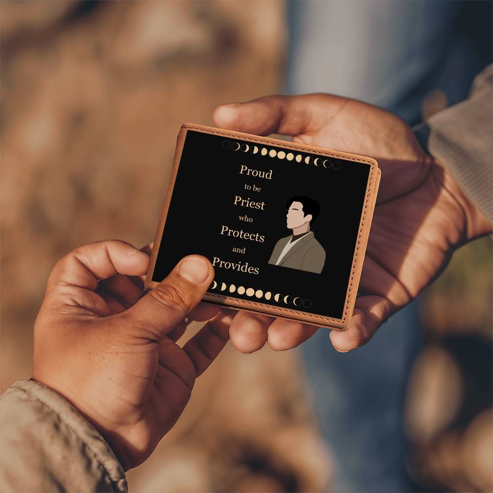 Proud To Be Priest Who Protects and Provides Wallet - Great gift for Father's Day, Birthdays, "Because I Love You" Days or any Celebration