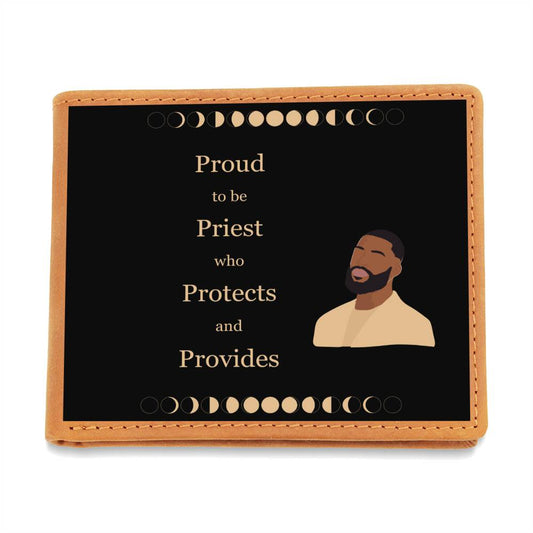 Proud To Be Priest Who Protects and Provides Wallet  - Great gift for Father's Day, Birthdays, "Because I Love You" Days