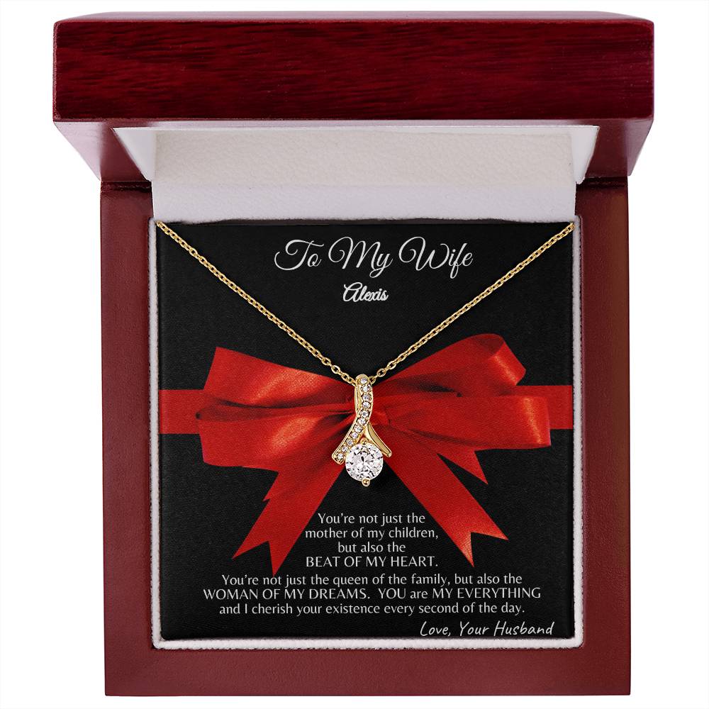 Personalized This Alluring Beauty Necklace To My Wife As A Gift, From Husband, Christmas Gift For Her, Anniversary Gift, Birthday Gift For Wife
