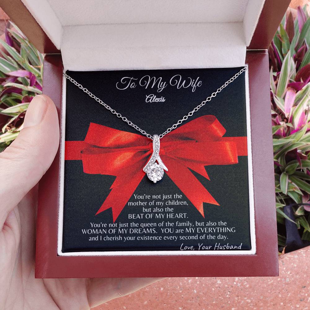 Personalized This Alluring Beauty Necklace To My Wife As A Gift, From Husband, Christmas Gift For Her, Anniversary Gift, Birthday Gift For Wife