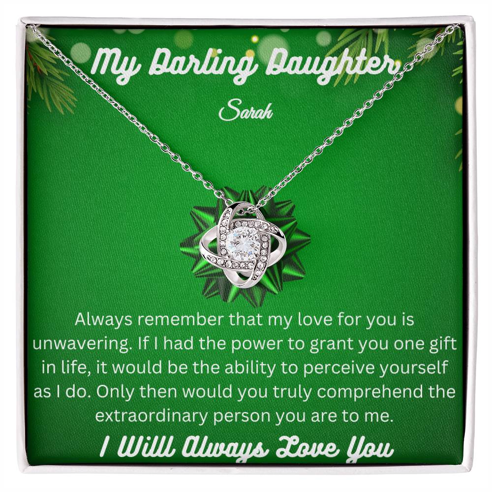 Beautiful Love Knot Necklace To My Darling Daughter - Makes a Special Christmas Gift