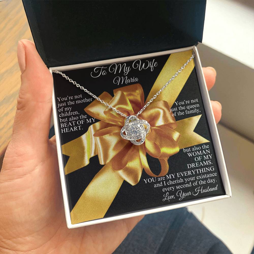 Personalize It - To My Wife Necklace, Great Christmas, Birthday, Anniversary or "Just Because I Love You" Gift