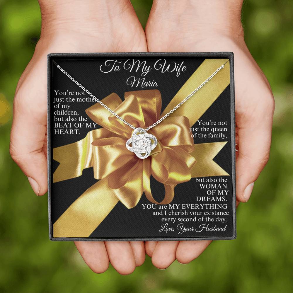 Personalize It - To My Wife Necklace, Great Christmas, Birthday, Anniversary or "Just Because I Love You" Gift