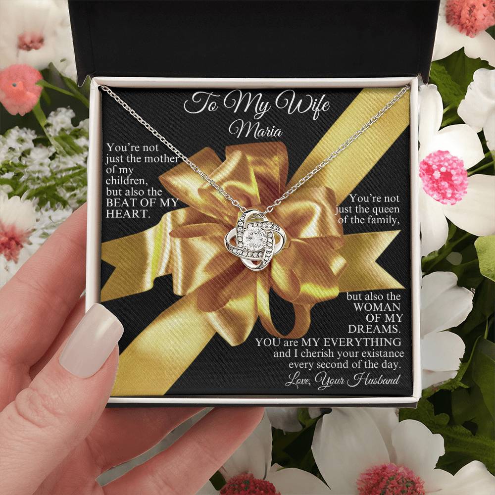 Personalize It - To My Wife Necklace, Great Christmas, Birthday, Anniversary or "Just Because I Love You" Gift
