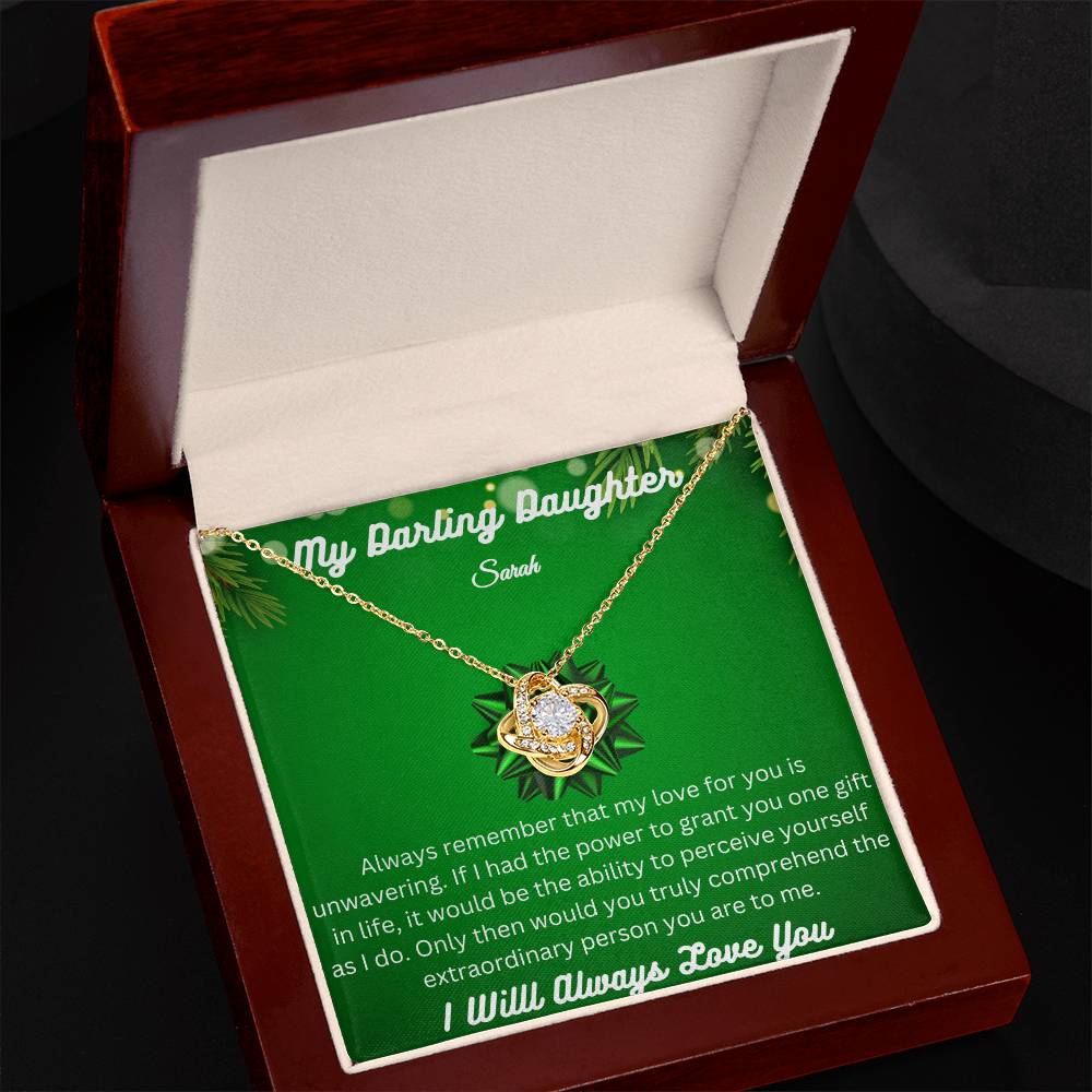 Beautiful Love Knot Necklace To My Darling Daughter - Makes a Special Christmas Gift