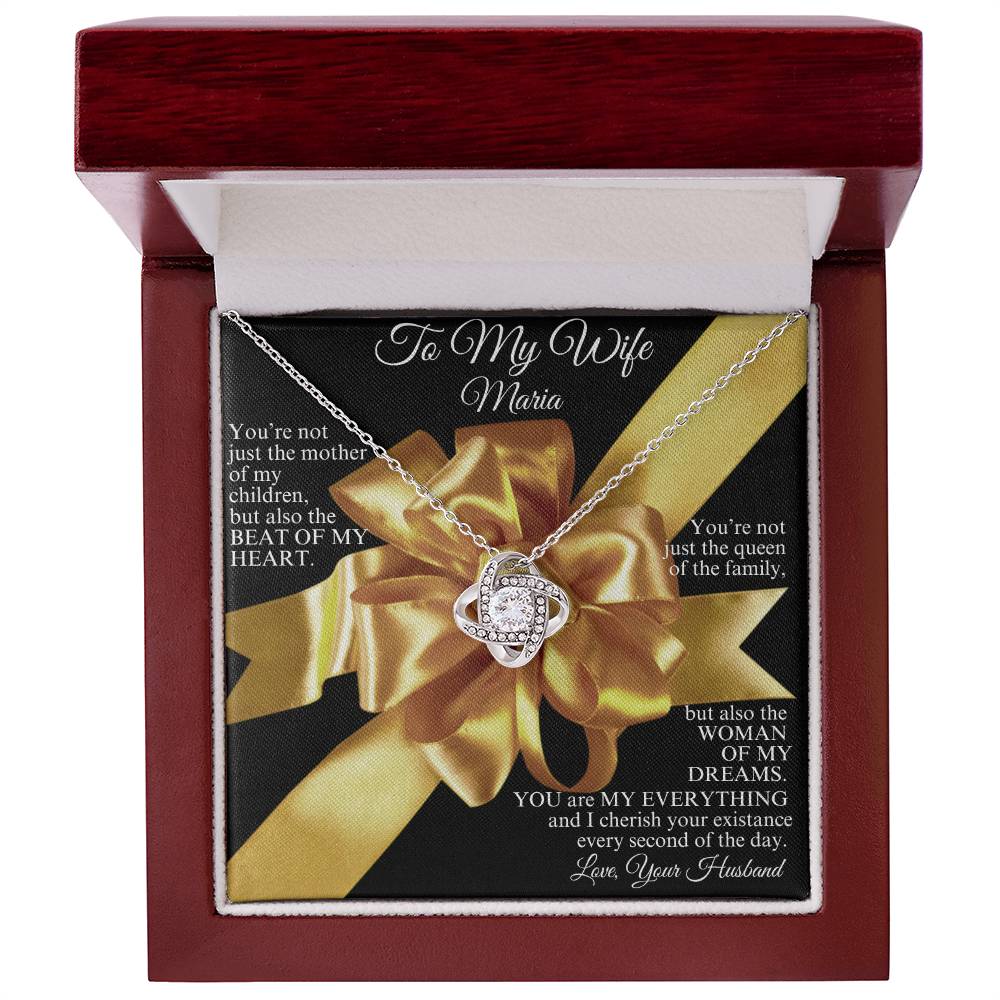 Personalize It - To My Wife Necklace, Great Christmas, Birthday, Anniversary or "Just Because I Love You" Gift