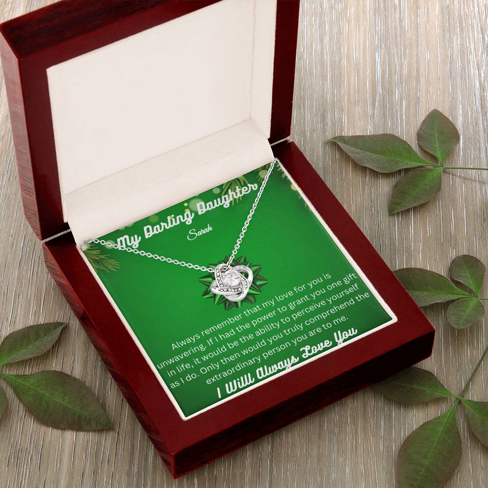 Beautiful Love Knot Necklace To My Darling Daughter - Makes a Special Christmas Gift