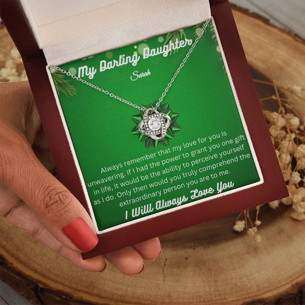 Beautiful Love Knot Necklace To My Darling Daughter - Makes a Special Christmas Gift