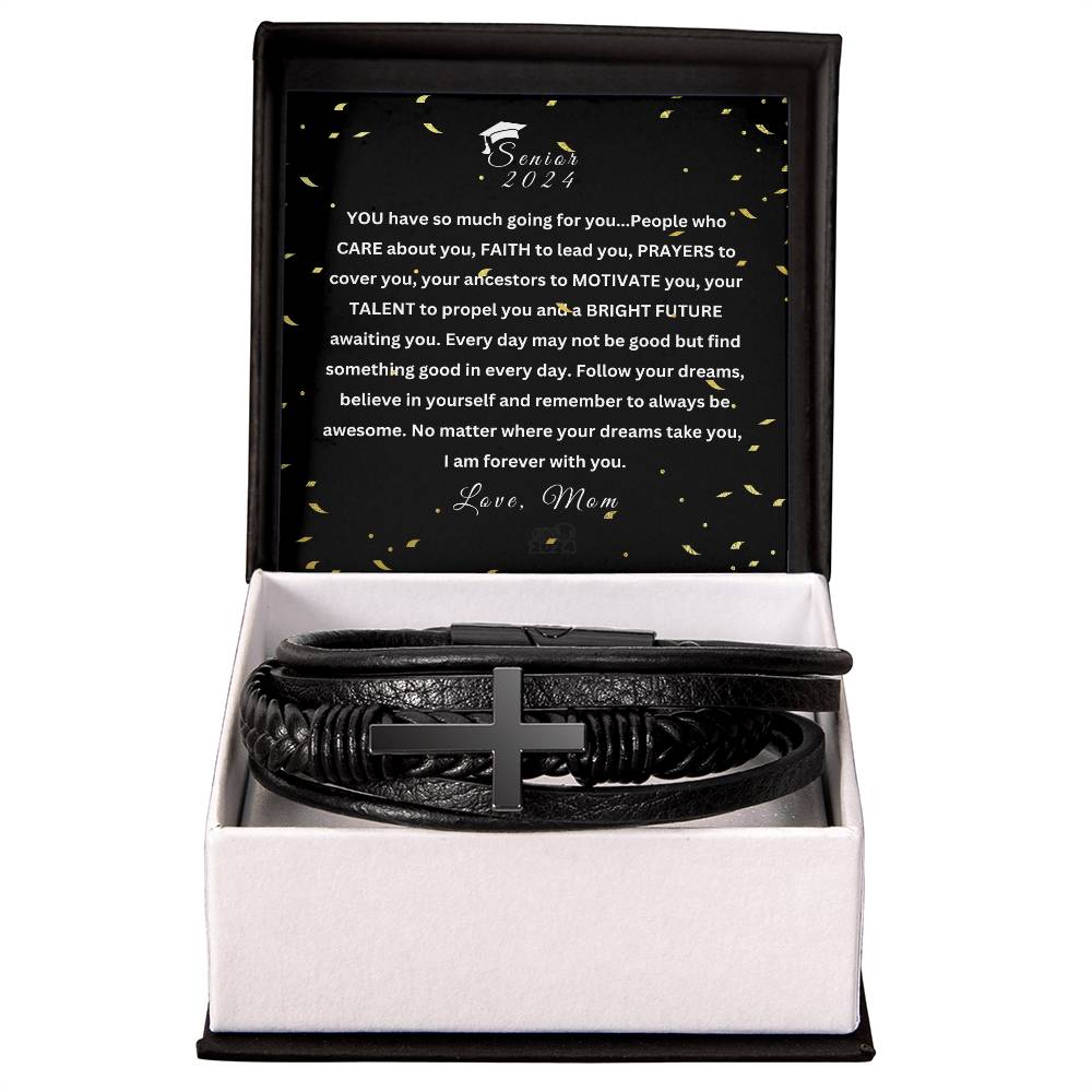 A Man's Cross Bracelet for My Son The Graduate From Mom